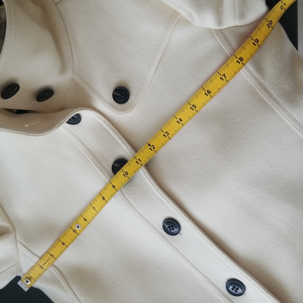 Burberry Cream White Wool Blend Single Breasted "Indiana" Peacoat - Picture 11 of 16